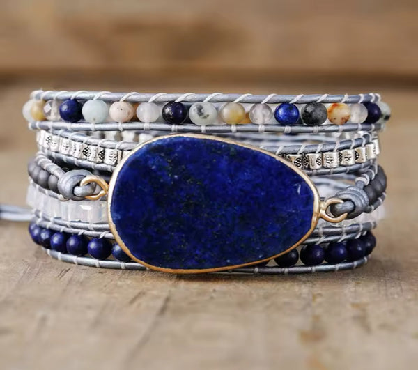 Bracelet lapis lazuli long