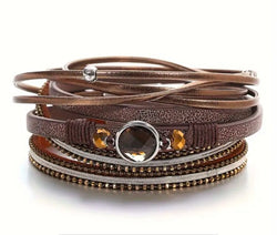 Bracelet oeil de tigre en cuir