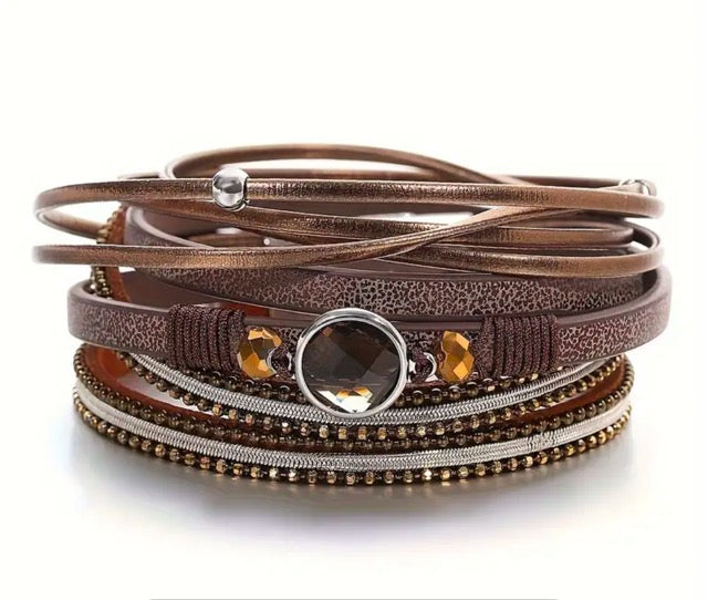 Bracelet oeil de tigre en cuir