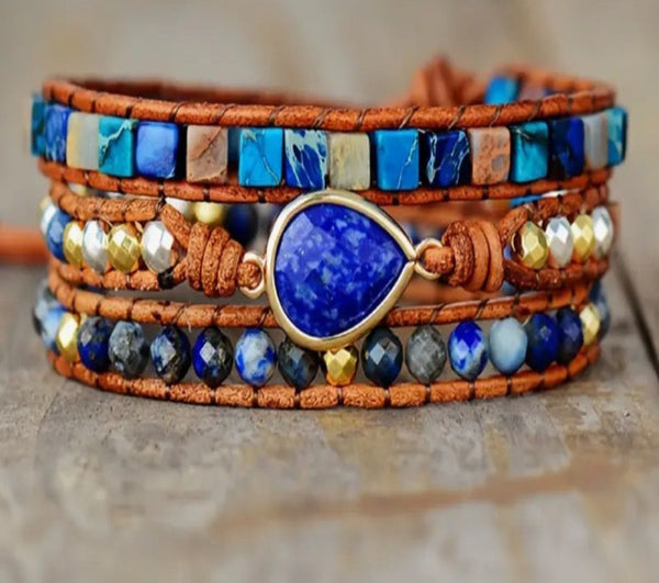 Bracelet lapis lazuli court