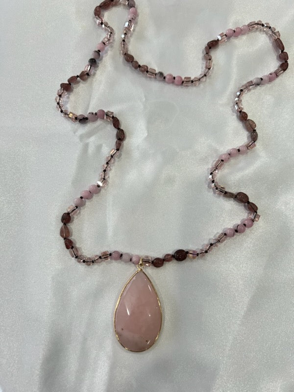 Collier Quartz rose