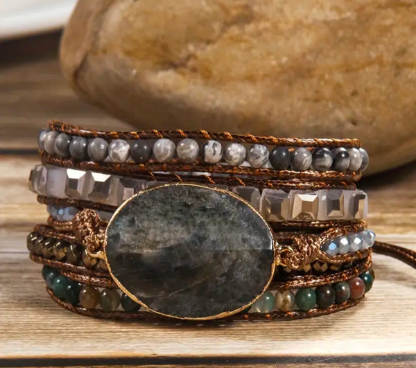 Bracelet labradorite long